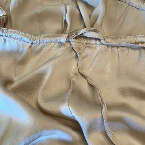 Elegant & Easy Cream Satin Drawstring Slacks